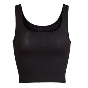 SKIMS Cotton Rib Tank in Soot NWT